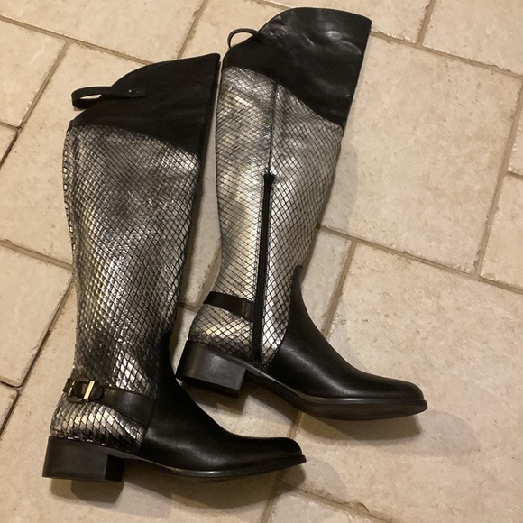 VERA GOMMA WOMEN’S BLACK/SILVER LEATHER BOOTS SIZE 38 - Picture 15 of 15